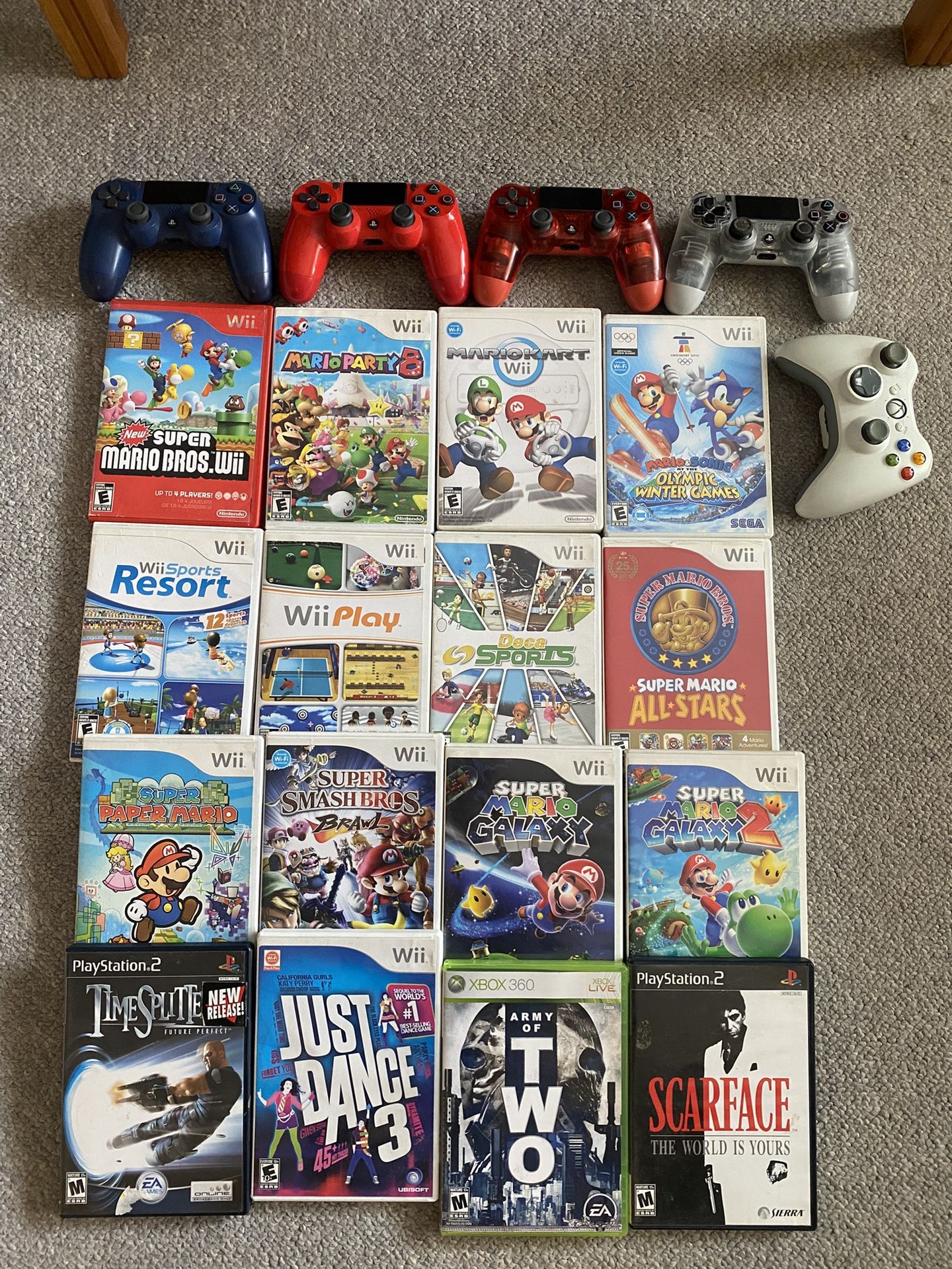 Ps4 Controller ,Ps2 , Nintendo Wii Games
