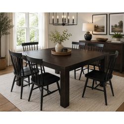Casual Elements 60” Solid Wood Square Dining Table | New Open Box - Delivery Available