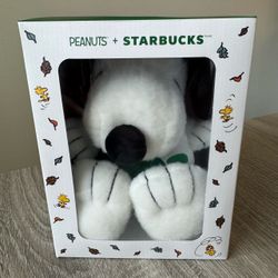 Starbucks x Peanuts Snoopy Barista Plushie with Green Apron Limited Edition