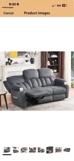 Brand new 85” 3 seat sofa manual recliner