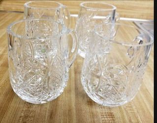 Vintage Waterford Crystal Tankard Mugs X 4