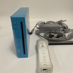 Blue Nintendo Wii - Tested And Working