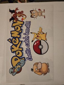 Pokemon Pikachu and Starters UV Sticker