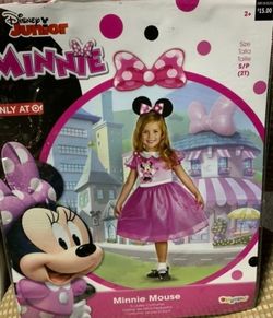 New Disney Minnie Mouse toddler girl size 2T pink dress and ears headband costume