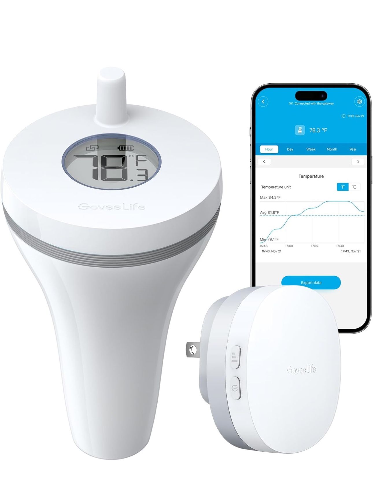 GoveeLife Smart Pool Thermometer with Smart Gateway, Digital Swimming Pool Therm