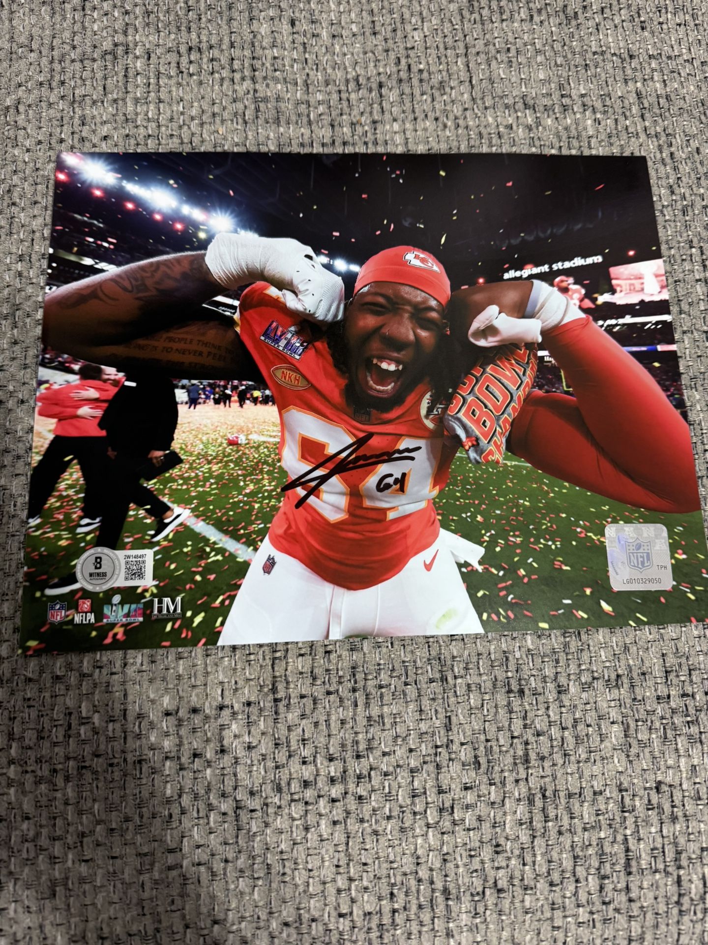 Wanye Morris Signed Autograph 8x10 Super Bowl Photo-Beckett -Kansas City Chiefs