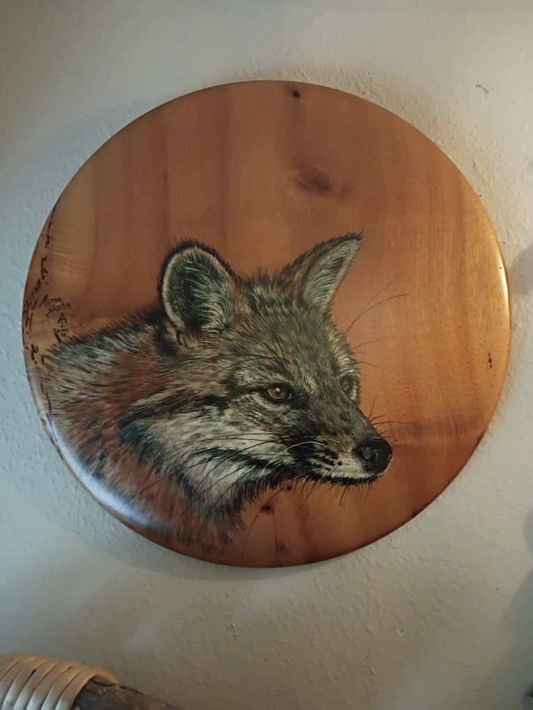 Artwork of Fox on Myrtlewood 