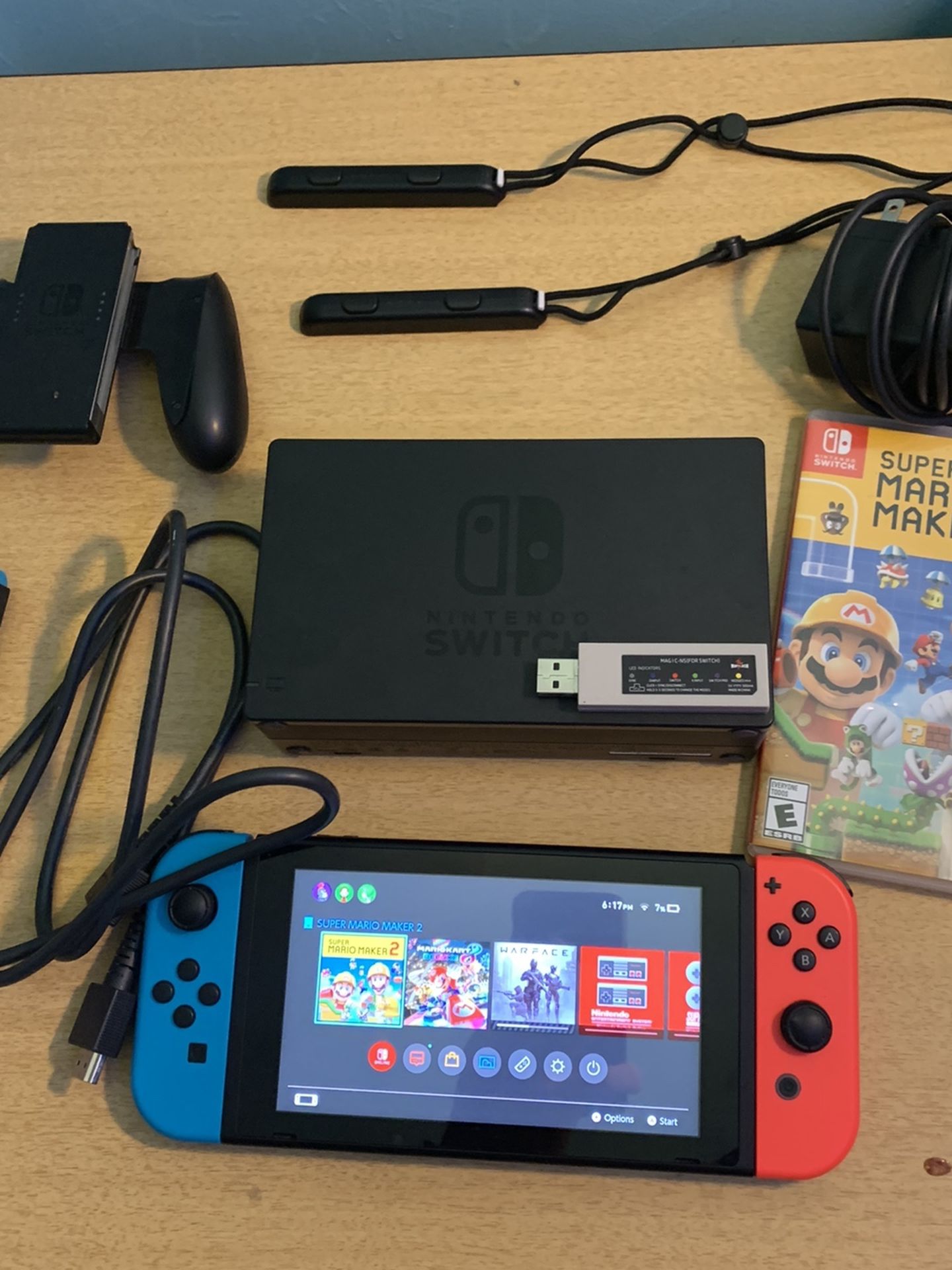 Nintendo Switch With Mario Kart 8 And Mario Maker 2