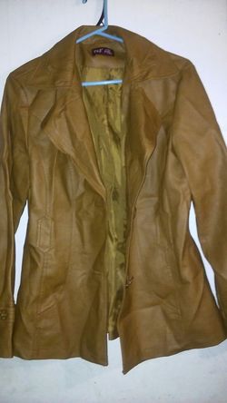 Tan jacket with belt