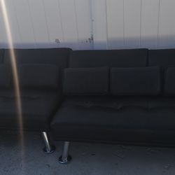 2 Leather Sofa With Pillows In Good Condition And U Can Make Them As Bed 