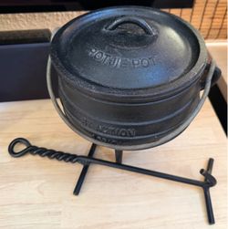 Authentic Potjie Pot #1 South African 5qt Cast Iron Pot