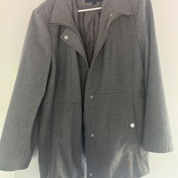 London Fog Classic Gray Wool Blend Coat – Size XXL