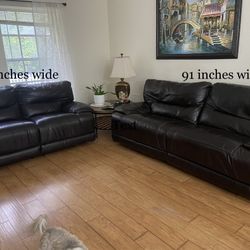 2 Reclining Leather Sofas 