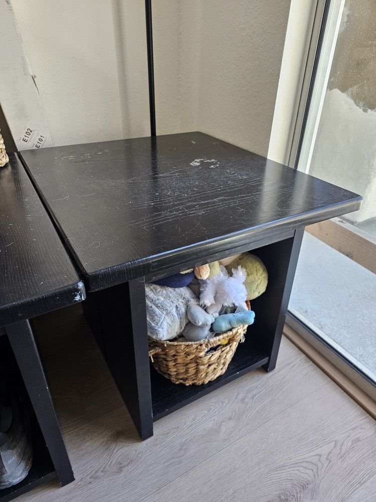 Two Black Side Tables