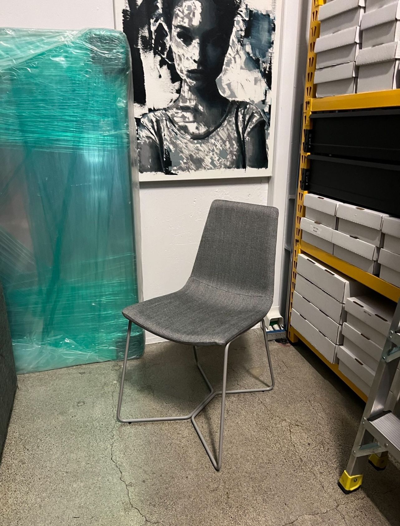 West Elm Grey Slope Dining Chair 4 available