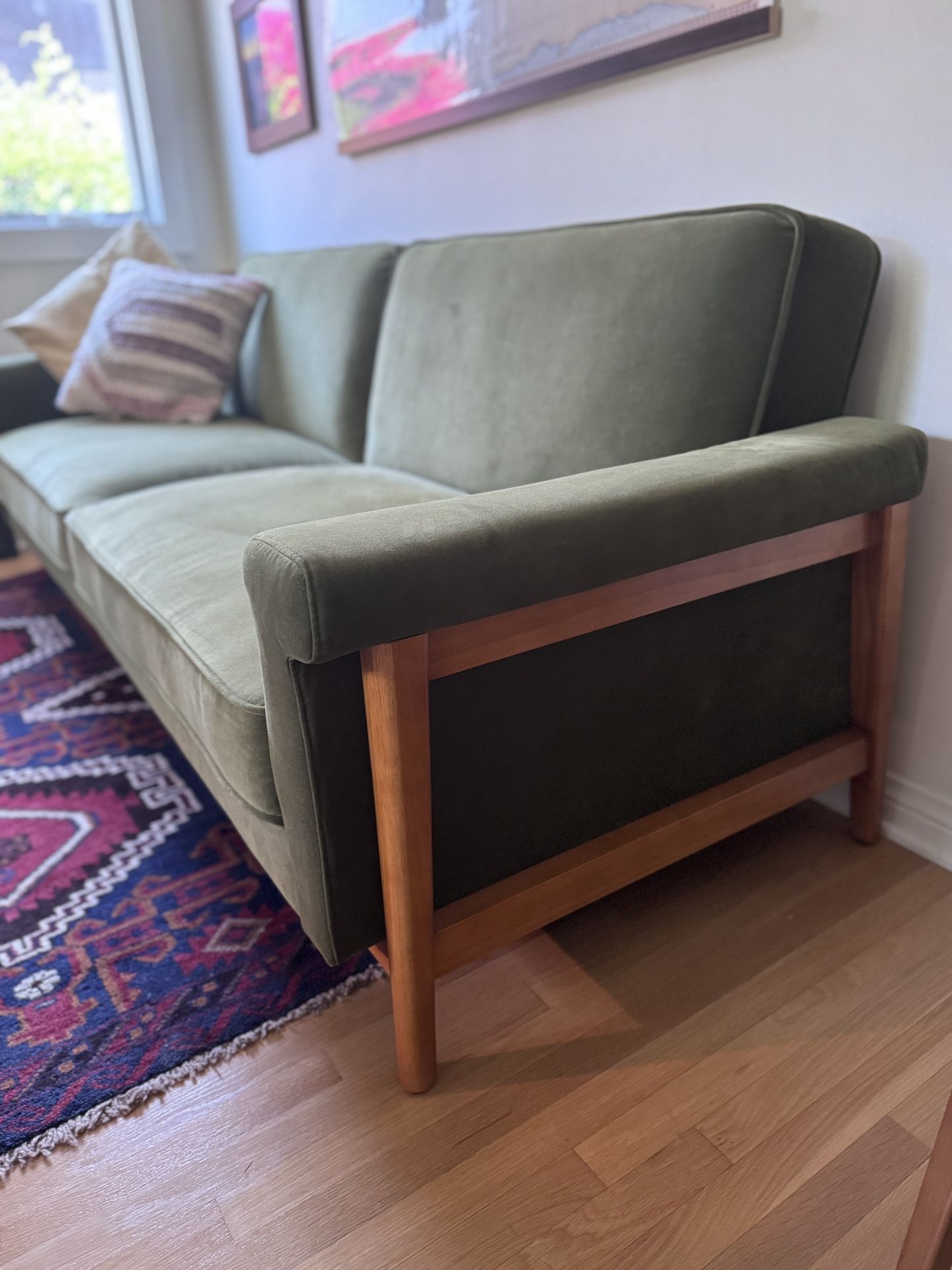 Olive Velvet Sleeper Sofa