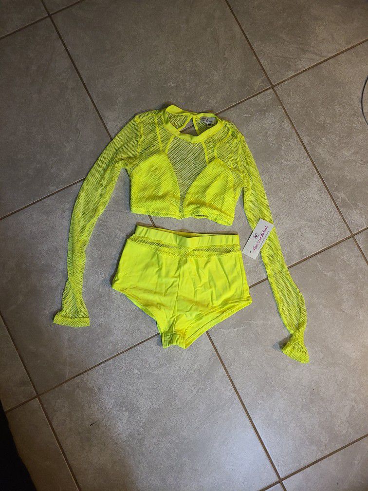 Neon Yellow Swimsuit 