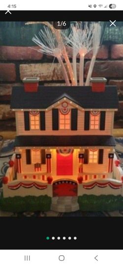 Patriotic Fiber optic lighted houses