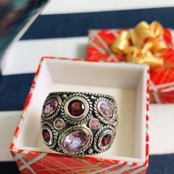 2.50 ct. t.w. Multi-Gem Bali-Style Dome Ring in 14kt Yellow Gold and Sterling Silver