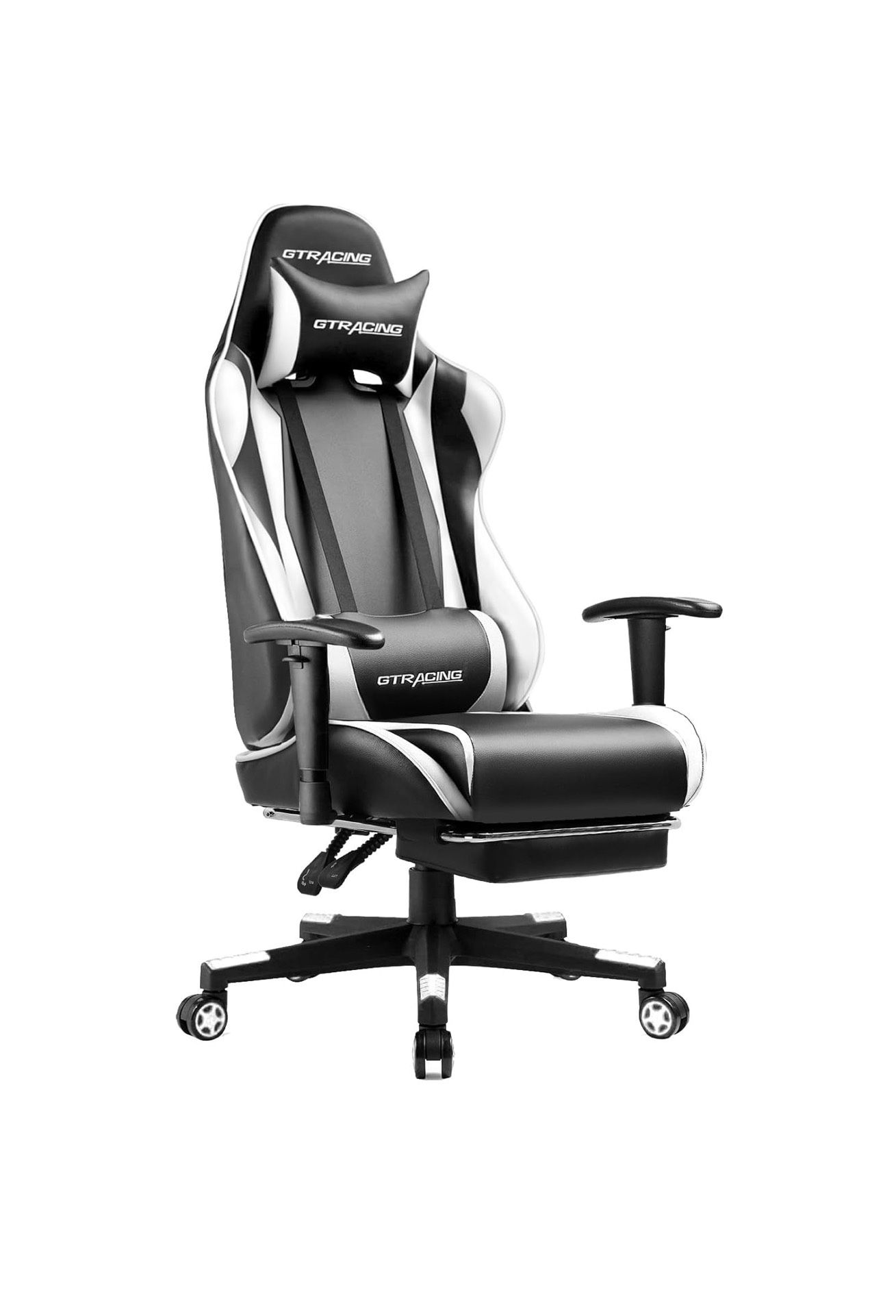 GTRACING Gaming Chair with Footrest, Ergonomic Computer Game Desk Chair, Reclining Gamer Chair Seat Height Adjustment, Swivel Rocker with Headrest and