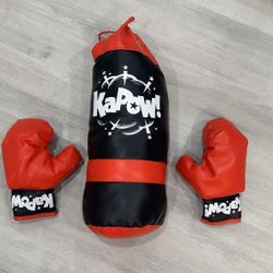 Punching Bag And Gloves For Little Kids 