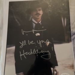 Val Kilmer “I’ll Be Your Huckleberry “ Autographed 8x10 JSA Certified