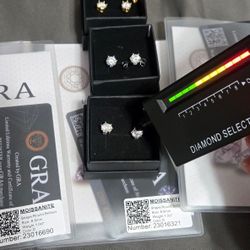 Mossiante Earings (GRA Certification)