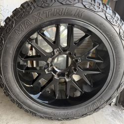 🔥 22” Black Wheels & Tires – 8-Lug – NOT Ram 2500 🔥