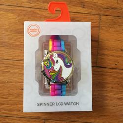 NWT Unicorn spinner LCD watch