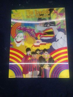 The Beatles Yellow Submarine 3D Lenticular vintage Poster holographic