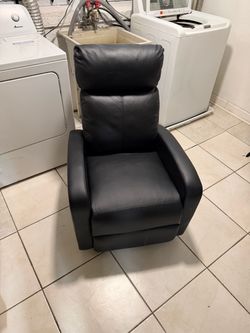 Black Faux Leather Massage Recliner Chair
