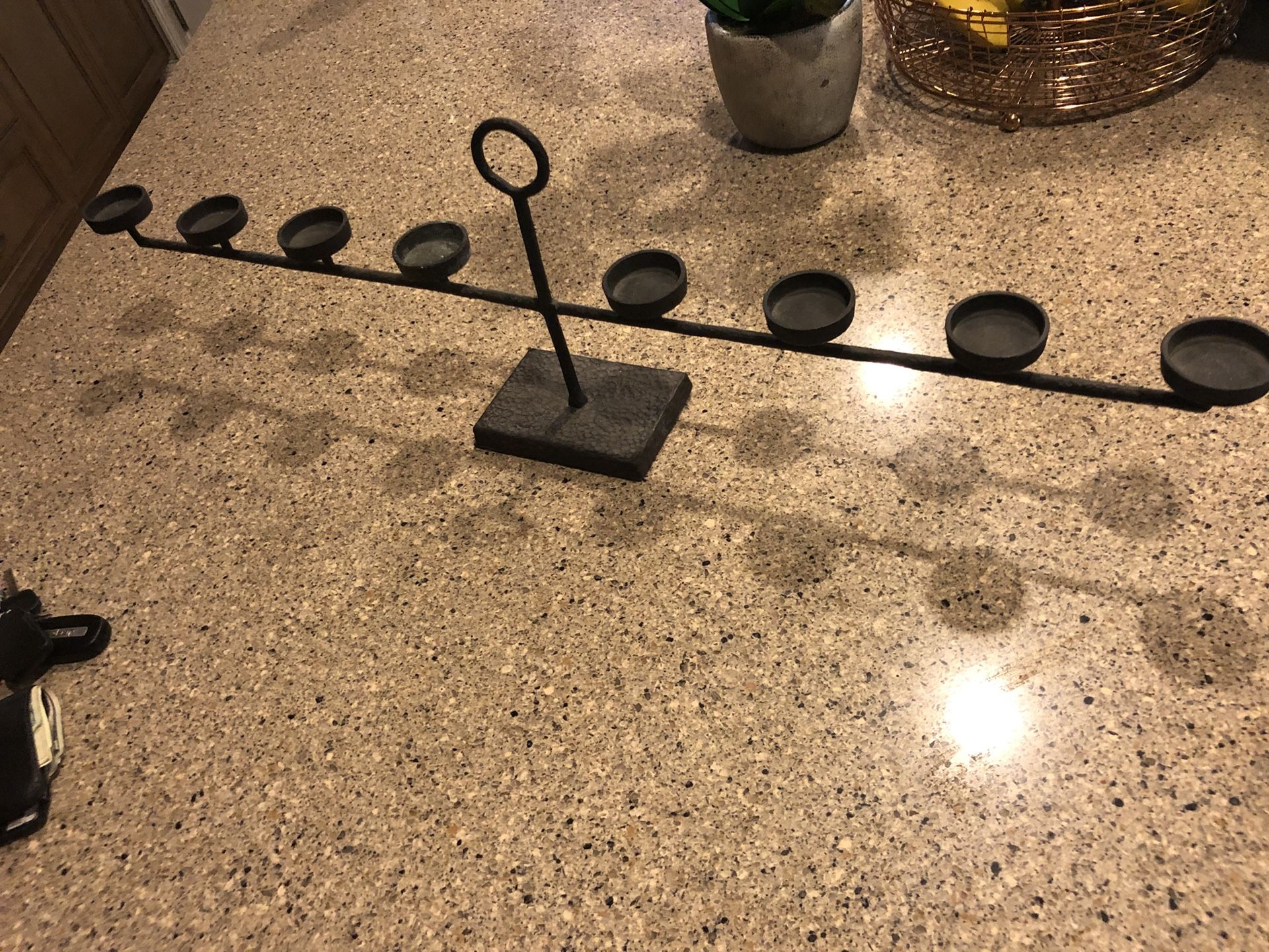 Pottery Barn rustic centerpiece - 8 candle holder