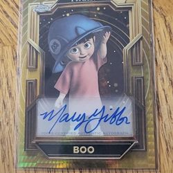 2025 Topps Chrome Pixar Gold Boo Mary Gibbs Gilded Auto