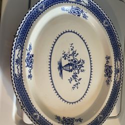 Vintage Blue And White Serving Plate