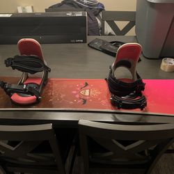 Burton 151 Snowboard Snowboarding W/Burton Bindings Free Helmet