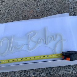 Neon Sign Oh Baby Babyshower