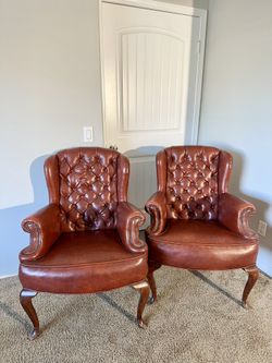 Antique PAIR OF RESTORED Wingback Armchairs