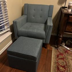 Blue Sitting Chair And Stool