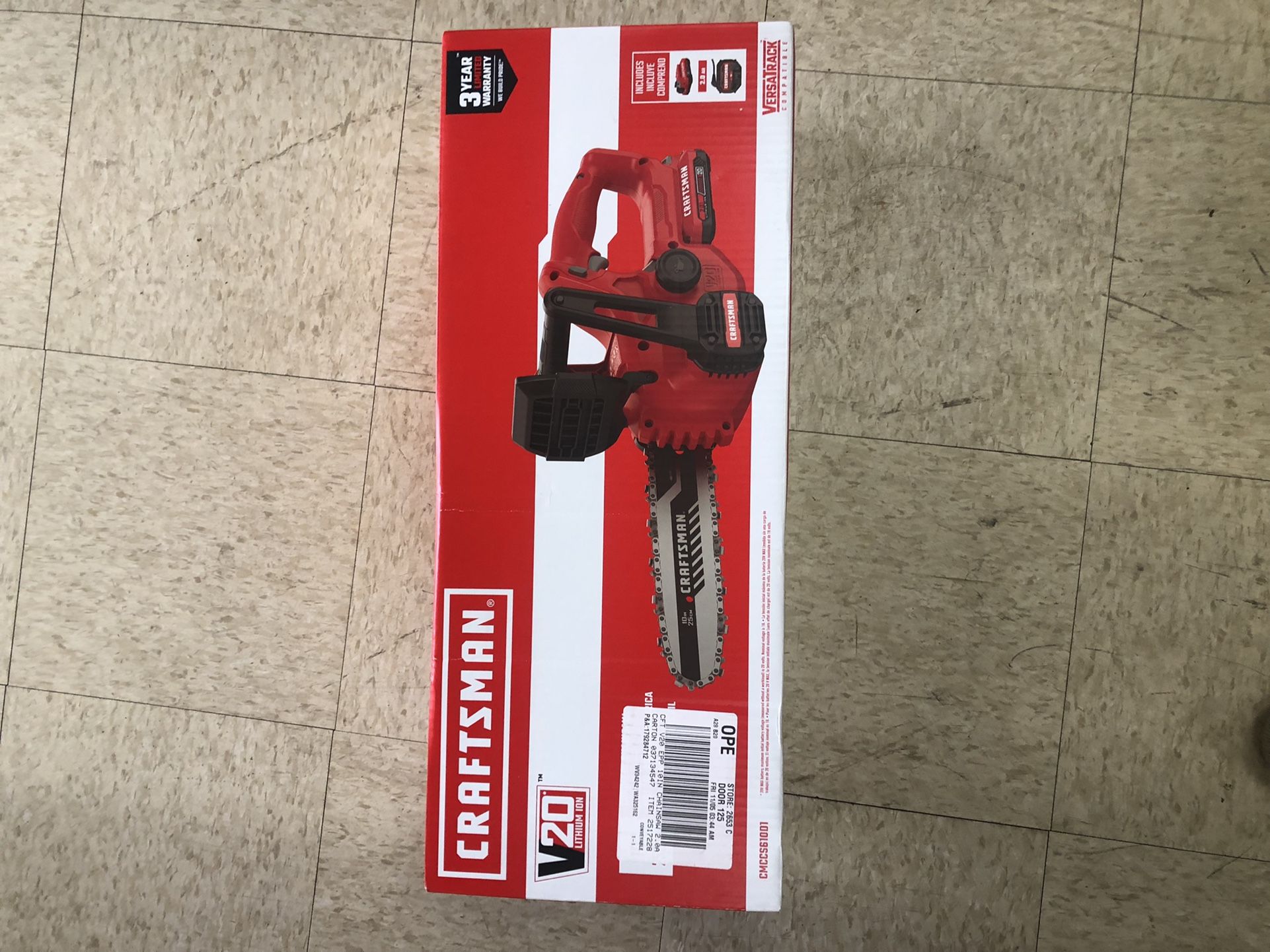 Craftsman Chainsaw 10” Cordless 20v