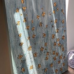 Hand Painted Golden Flowers
