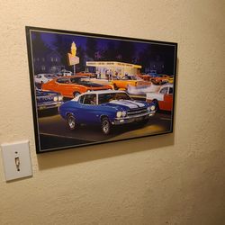 Muscle Cars wall frame  22 inches x 15 inches