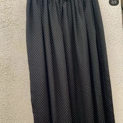 Polka dotted black skirt