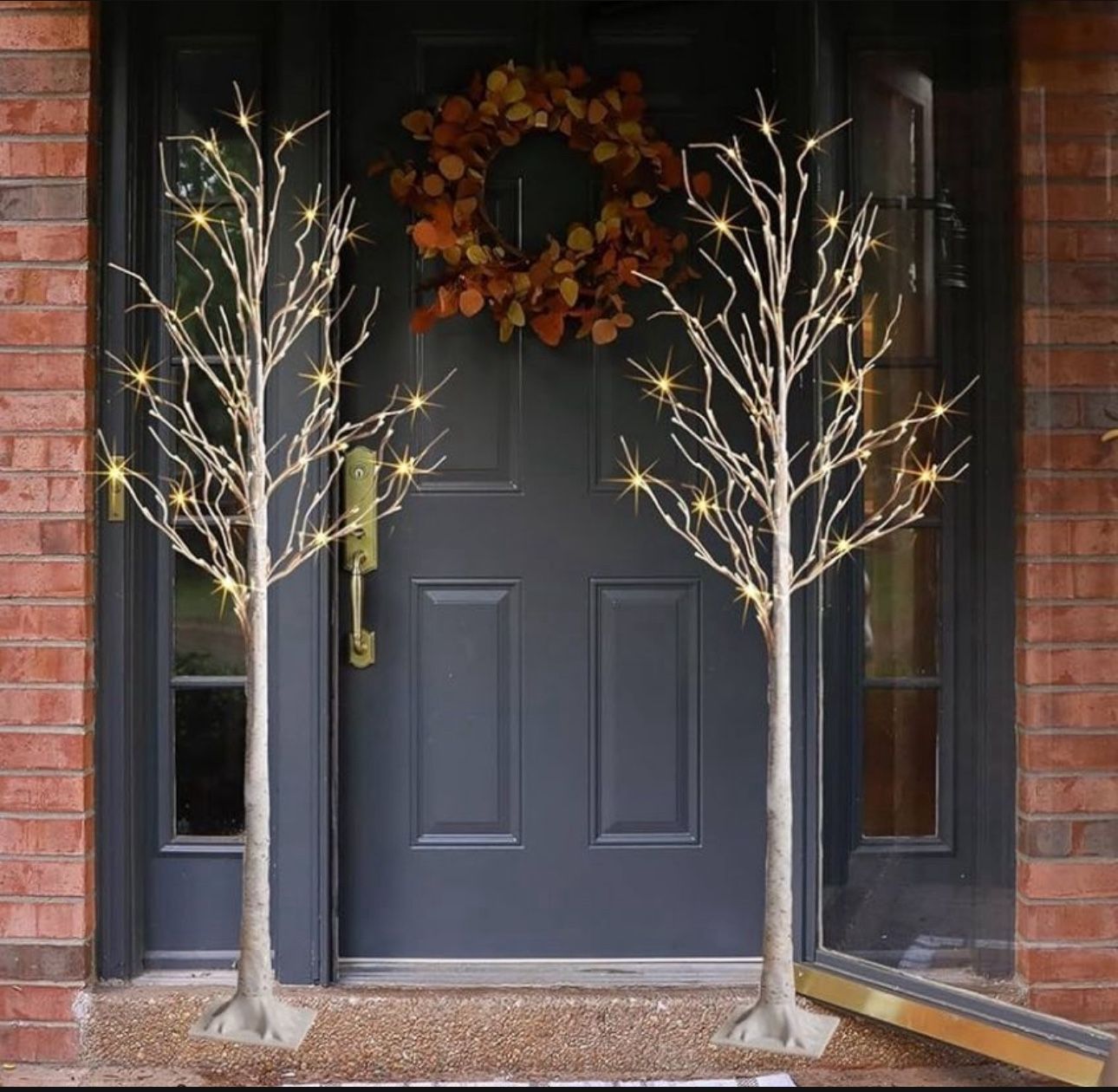 Birch Tree Lights 6+6FT, Set of 2 Prelit Trees 8 Lighting Effects and Time
