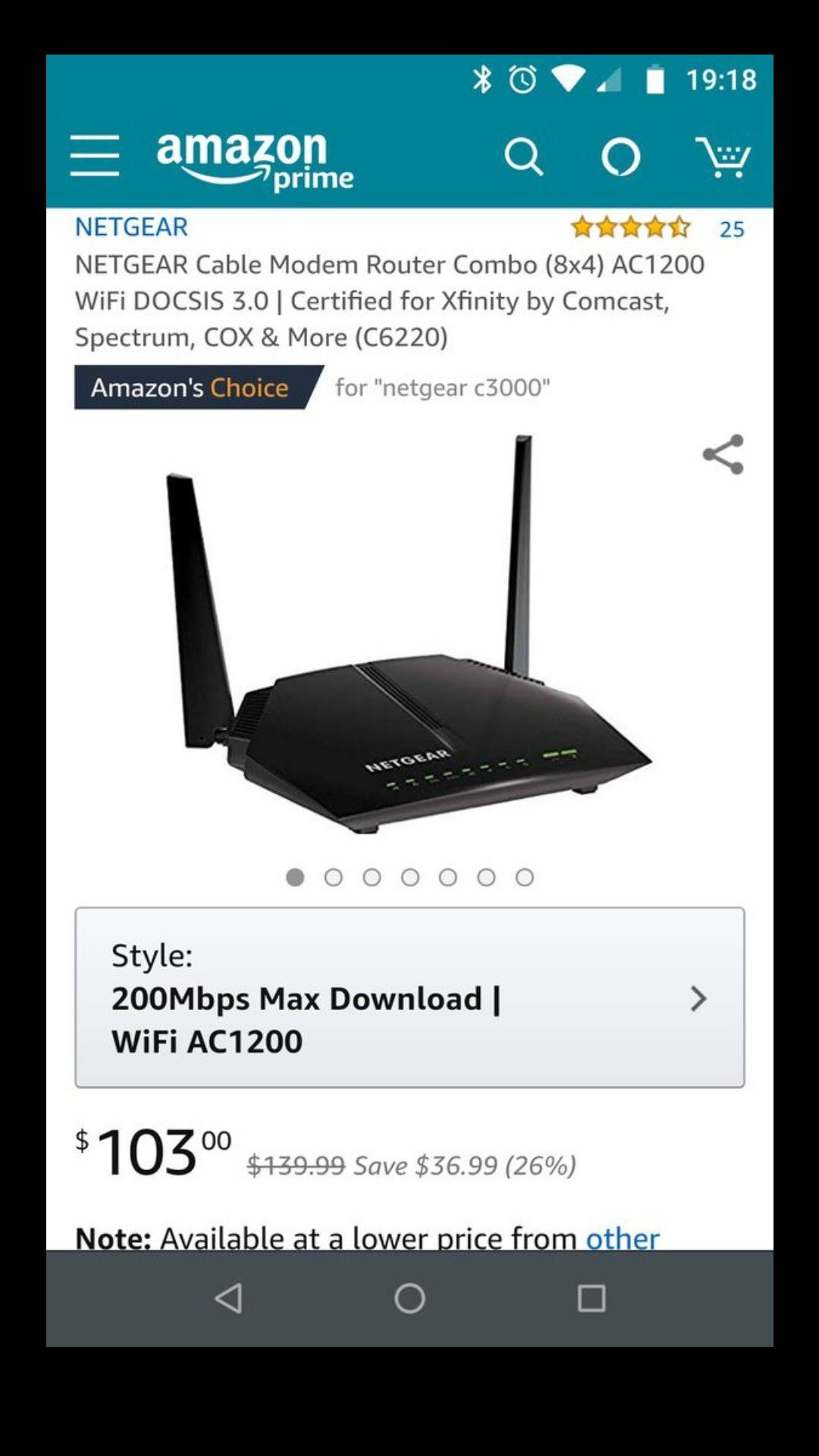 Ac1200 WiFi modem/router