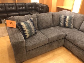 Grey Fabric Sectional Sofa