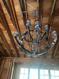 Sculptural Chrome Globe Chandelier Chandelier