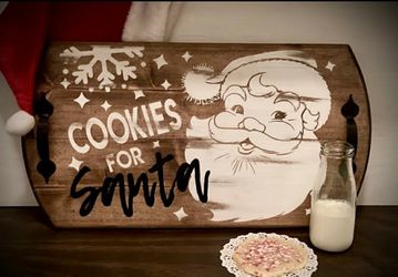 Christmas Santa Cookies tray Farmhouse Rustic