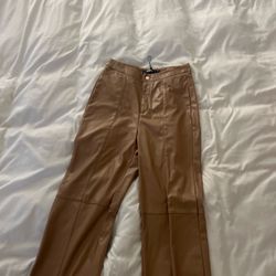 Leather pants , camel color