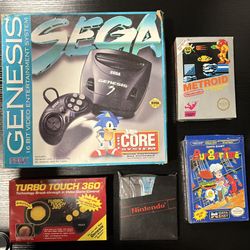 1994 Saga Genesis 3 Brand New ,Original Nintendo Games And  Turbo Touch Controller 