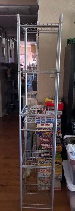Tall Silver Wire Shelving Unit